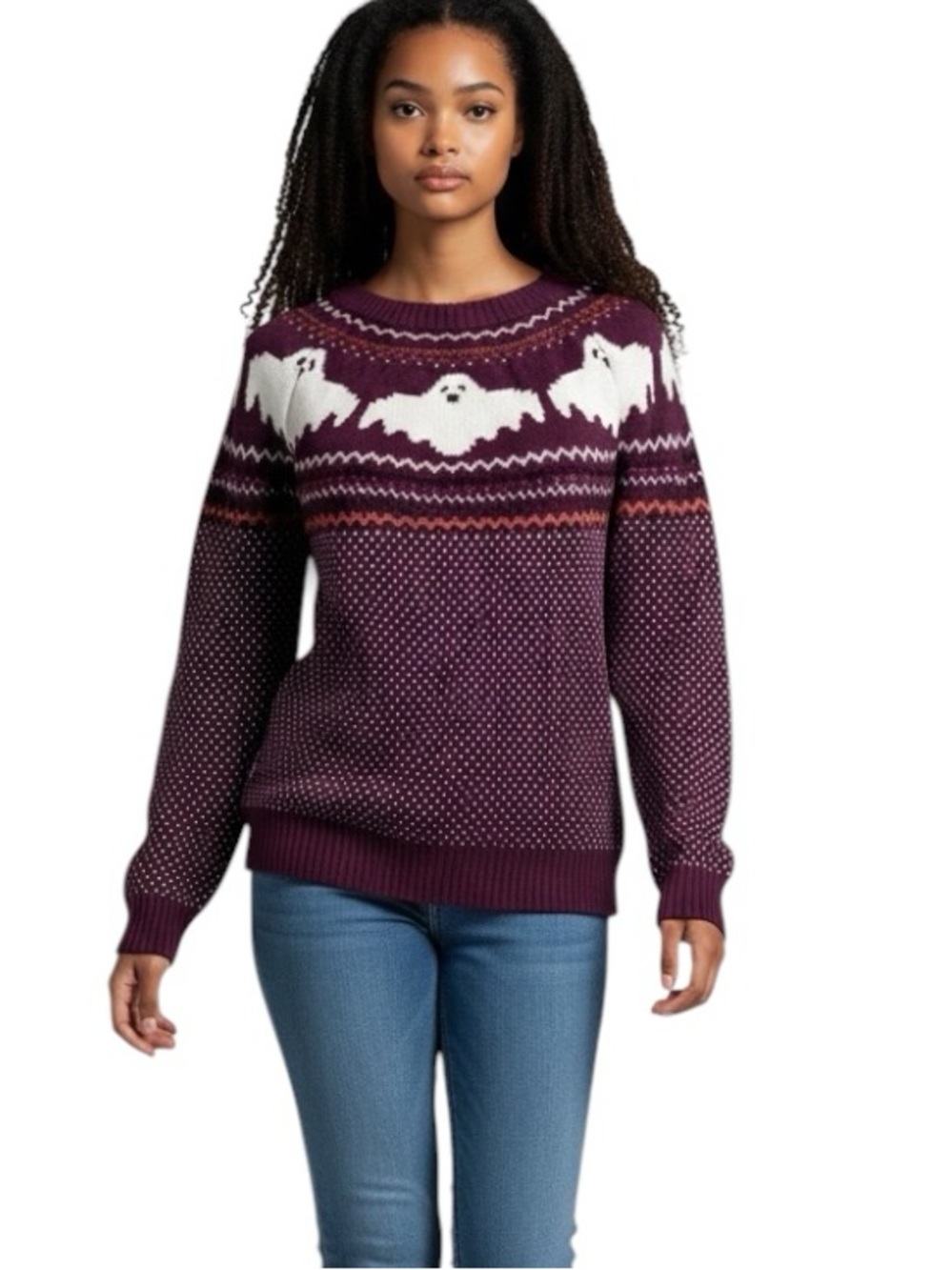 MODCLOTH Fair Isle Plum Ghost Sweater